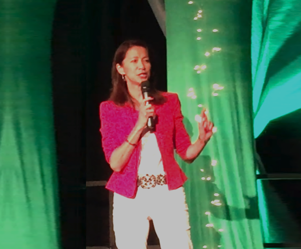 Bernadette on stage speaking